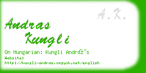 andras kungli business card